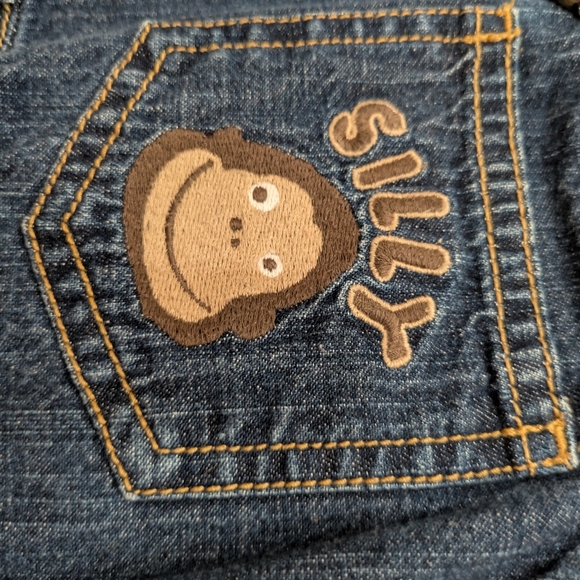 Gymboree Y2K Denim Short Overalls with Monkey Patch - Picture 5 of 5